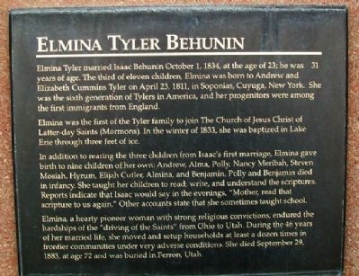 Elmina Tyler Behunin Marker image. Click for full size.