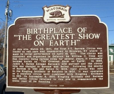 Birthplace of “The Greatest Show on Earth” Marker image. Click for full size.