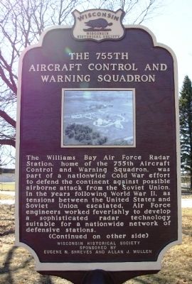 The 755th Aircraft Control and Warning Squadron Marker image. Click for full size.