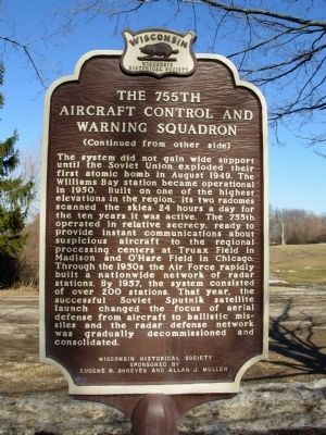 The 755th Aircraft Control and Warning Squadron Marker image. Click for full size.