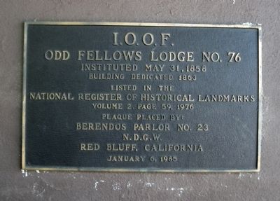 I.O.O.F. Odd Fellows Lodge No. 76 Marker image. Click for full size.