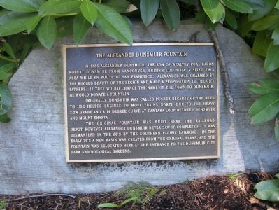 The Alexander Dunsmuir Fountain Marker. Click for full size. The Alexander Dunsmuir Fountain Marker image. Click for full size.