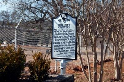 Old City Cemetery Marker - Front image. Click for full size.
