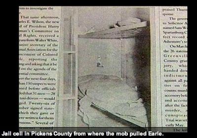Jail Cell Where the White Mob Grabbed Willie Earle image. Click for full size.
