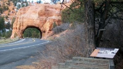 Red Canyon Tunnels and Marker image. Click for full size.