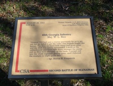 45th Georgia Infantry Marker. Click for full size. 45th Georgia Infantry Marker image. Click for full size.
