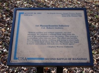 1st Massachusetts Infantry Marker image. Click for full size.