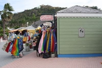 St. Maarten Gingerbread Market Stalls and Marker image. Click for full size.