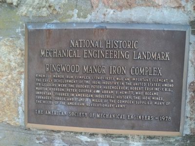 Ringwood Manor Iron Complex Marker image. Click for full size.