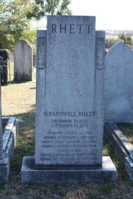 Magnolia Cemetery , R. Barnwell Rhett, as mentioned image. Click for full size.
