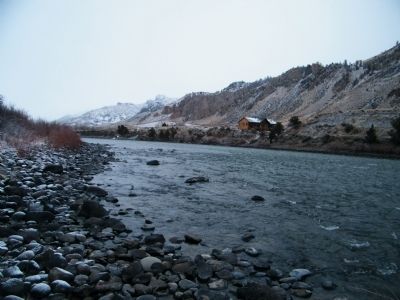 Yellowstone River looking downstream to Corwin Springs. Click for full size. Yellowstone River looking downstream to Corwin Springs image. Click for full size.