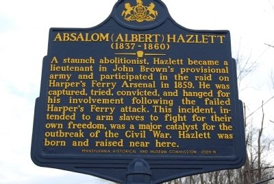 Absalom (Albert) Hazlett Marker image. Click for full size.
