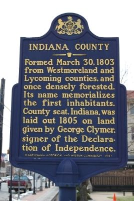 Indiana County Marker image. Click for full size.