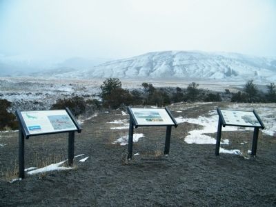 Yellowstone's Northern Range Marker with two additional markers nearby image. Click for full size.