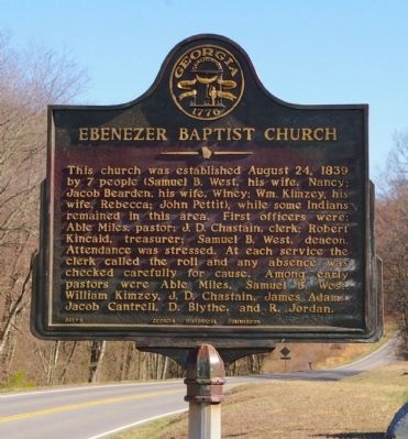 Ebenezer Baptist Church Marker image. Click for full size.