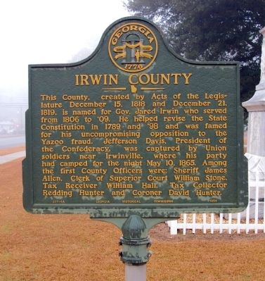 Irwin County Marker image. Click for full size.
