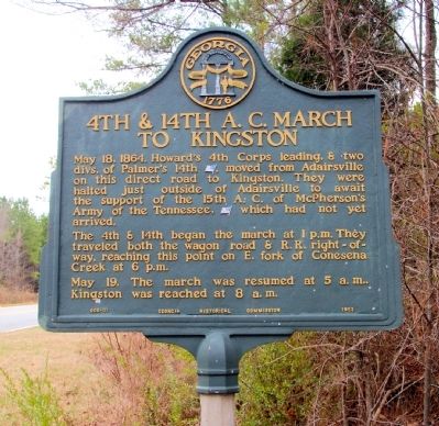 4th & 14th A.C. March to Kingston Marker image. Click for full size.