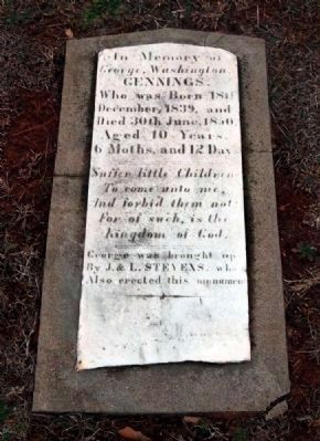 George Washington Gennings<br>Tombstone image. Click for full size.
