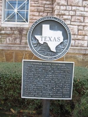 Cherokee County Courthouse Marker image. Click for full size.
