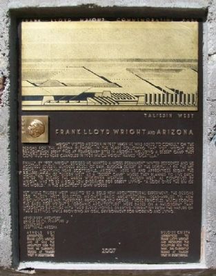 Frank Lloyd Wright and Arizona Marker. Click for full size. Frank Lloyd Wright and Arizona Marker image. Click for full size.