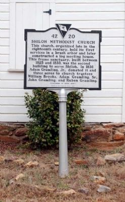 Shiloh Methodist Church Marker -<br>Front image. Click for full size.