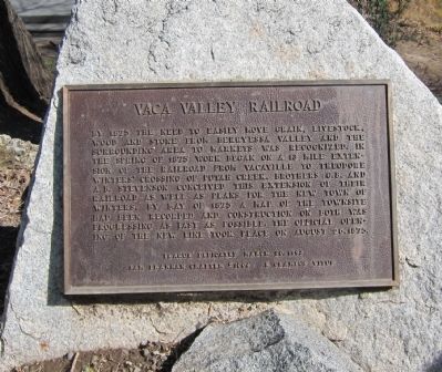 Vaca Valley Railroad Marker image. Click for full size.