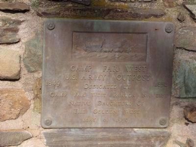 Camp Far West Dedication Plaque image. Click for full size.