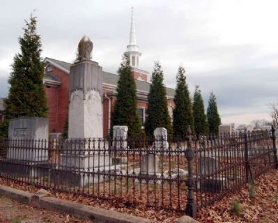 Honea Path Cemetery -<br>North Border<br>Honea Path Presbyterian Church in Background image. Click for full size.