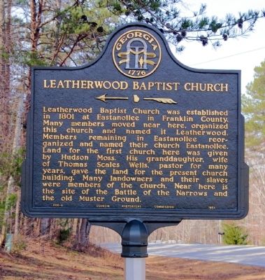 Leatherwood Baptist Church Marker image. Click for full size.