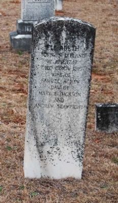 Elizabeth Agnew Tombstone. Click for full size. Elizabeth Agnew Tombstone image. Click for full size.