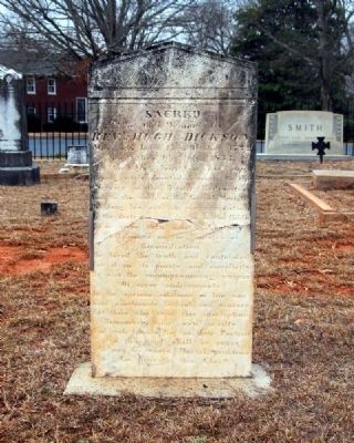 Rev. Hugh Dickson Tombstone image. Click for full size.