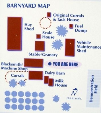 Map on The Barnyard Marker image. Click for full size.
