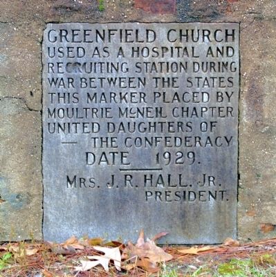 Greenfield Church Marker image. Click for full size.