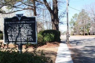 Thomas Gordon McLeod Marker, looking west along West Church Street (State Route 34). Click for full size. Thomas Gordon McLeod Marker, looking west along West Church Street (State Route 34) image. Click for full size.