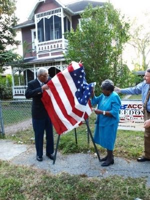 Dr. Robert B. Hayling and Mrs. Annie Ruthledge Unveils Replica on his 80th Birthday Celebration. Click for full size. Dr. Robert B. Hayling and Mrs. Annie Ruthledge Unveils Replica on his 80th Birthday Celebration image. Click for full size.
