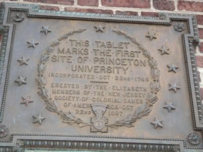 First Site of Princeton University Marker image. Click for full size.