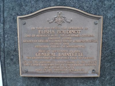 Elisha Boudinot and General Lafayette Marker image. Click for full size.