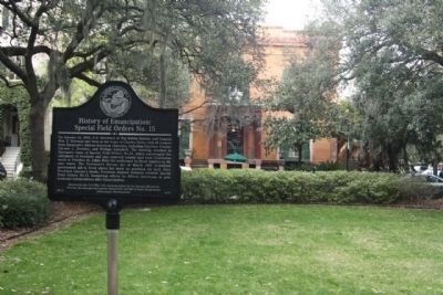 History Of Emancipation: Special Field Orders No. 15 Marker, Sorrel - Weed house seen in background image. Click for full size.