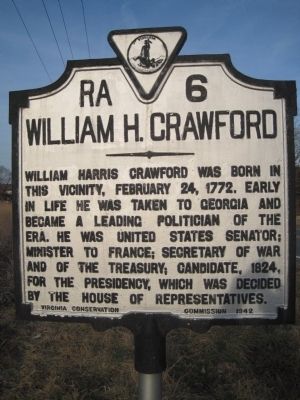 William H. Crawford Marker. Click for full size. William H. Crawford Marker image. Click for full size.