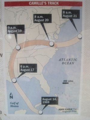 Path of Hurricane Camille image. Click for full size.
