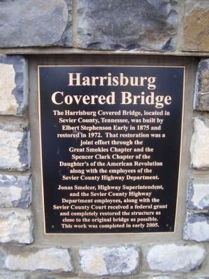 Harrisburg Covered Bridge Marker. Click for full size. Harrisburg Covered Bridge Marker image. Click for full size.