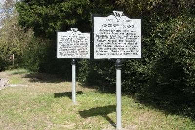 Pinckney Island Marker shares location with Charles Cotesworth Pinckney Marker. Click for full size. Pinckney Island Marker shares location with Charles Cotesworth Pinckney Marker image. Click for full size.