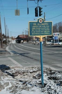 Col. Ellsworth Marker, Looking North. Click for full size. Col. Ellsworth Marker, Looking North image. Click for full size.