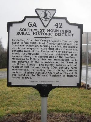 Southwest Mountains Rural Historic District Marker image. Click for full size.