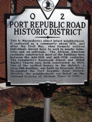 Port Republic Road Historic District Marker image. Click for full size.