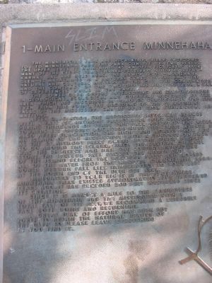 Main Entrance Minnehaha Lower Glen Marker. Click for full size. Main Entrance Minnehaha Lower Glen Marker image. Click for full size.