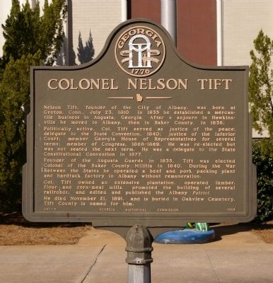 Colonel Nelson Tift Marker image. Click for full size.