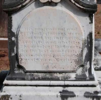 Judge David Lewis Wardlaw<br>Tombstone - North Facing image. Click for full size.