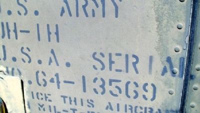 UH-1H Huey Serial Number image. Click for full size.