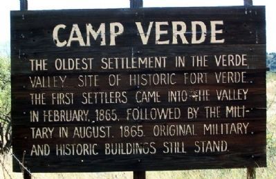 Camp Verde Marker. Click for full size. Camp Verde Marker image. Click for full size.